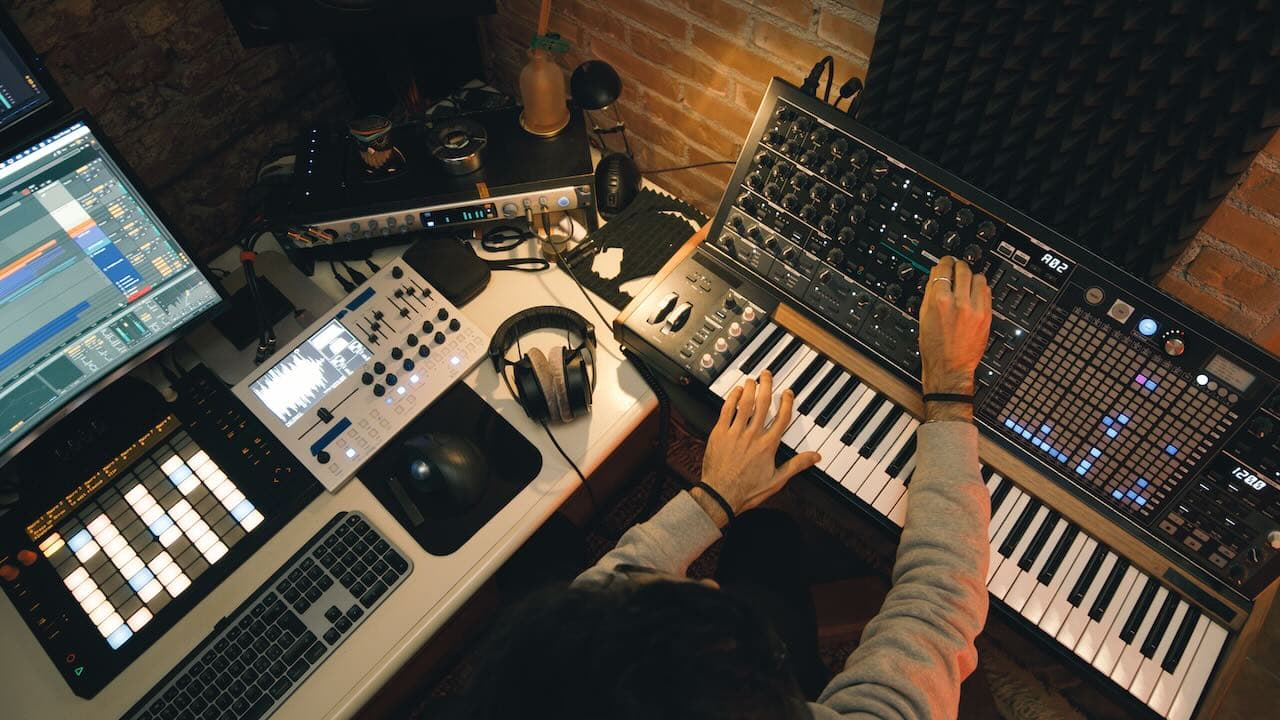 Producer making music